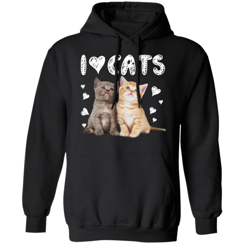 I LOVE CATS LADIES Pullover Hoodie 8 oz.
