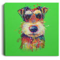 Hand Painted Schnauzer Square Canvas .75in Frame