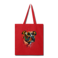 Hand painted pitbull Tote Bag - red