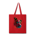 Hand painted pitbull Tote Bag - red