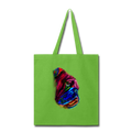 Hand Painted Bull Dog-Tote Bag - lime green