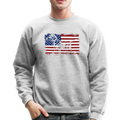 AMERICAN FLAG DACHSHUND Crewneck Sweatshirt - heather gray