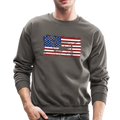 AMERICAN FLAG DACHSHUND Crewneck Sweatshirt - asphalt gray