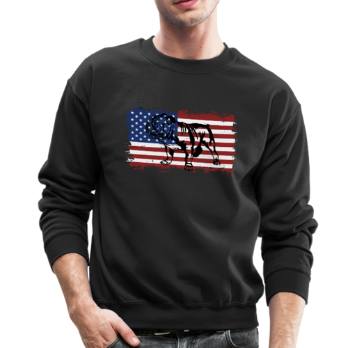 VINTAGE ENGLISH BULLDOG AMERICAN Crewneck Sweatshirt - black
