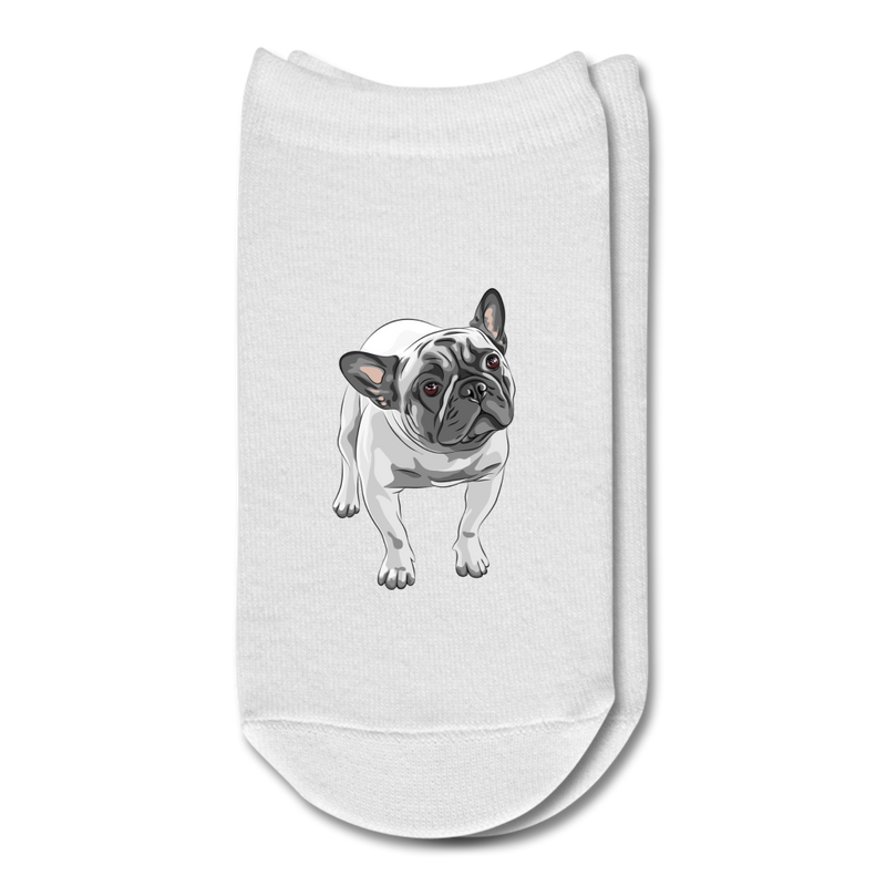 Funny_English_Bulldog 3D Ankle Socks - white