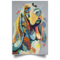 HAND PAINTED BASSETHOUND Satin Portrait Poster