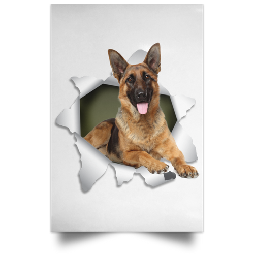 GERMAN SHEPHERD 3D Satin Portrait Poster