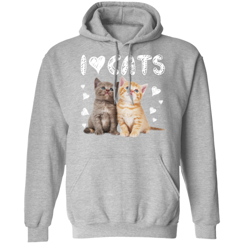 I LOVE CATS LADIES Pullover Hoodie 8 oz.
