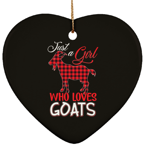 JUST A GOAT WHO LOVES GOATS Ceramic Heart Ornament
