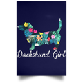 DACHSHUND GIRL Satin Portrait Poster