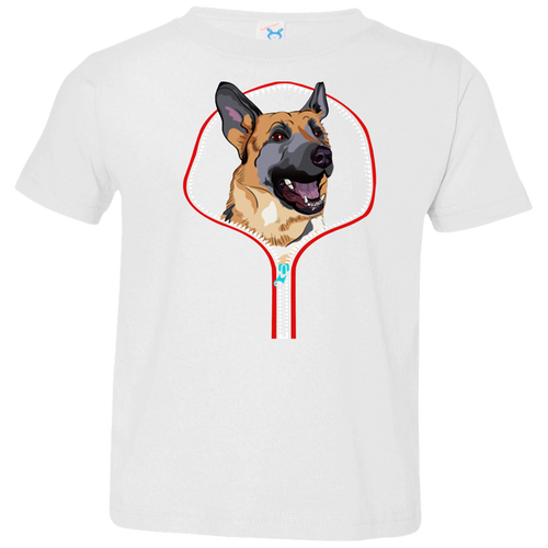 GERMAN SHEPARD ZIP-DOWN Toddler Jersey T-Shirt