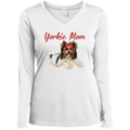 YORKIE MOM Ladies' LS Performance V-Neck T-Shirt