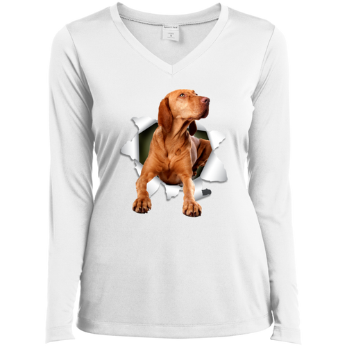 VIZSLA 3D Ladies' LS Performance V-Neck T-Shirt