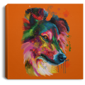 Hand Painted Sheltie Square Canvas .75in Frame