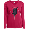 GREAT DANE ZIP-DOWN Ladies' LS Performance V-Neck T-Shirt