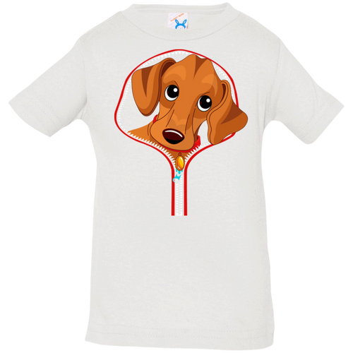 DACHSHUND ZIP-DOWN Infant Jersey T-Shirt