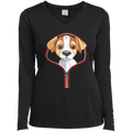 JACK RUSSELL ZIP-DOWN Ladies' LS Performance V-Neck T-Shirt
