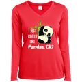 I JUST REALLY LIKE PANDAS Ladies' LS Performance V-Neck T-Shirt