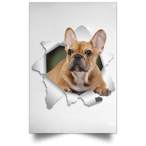 FRENCH BULLDOG 3D Satin Portrait Poster