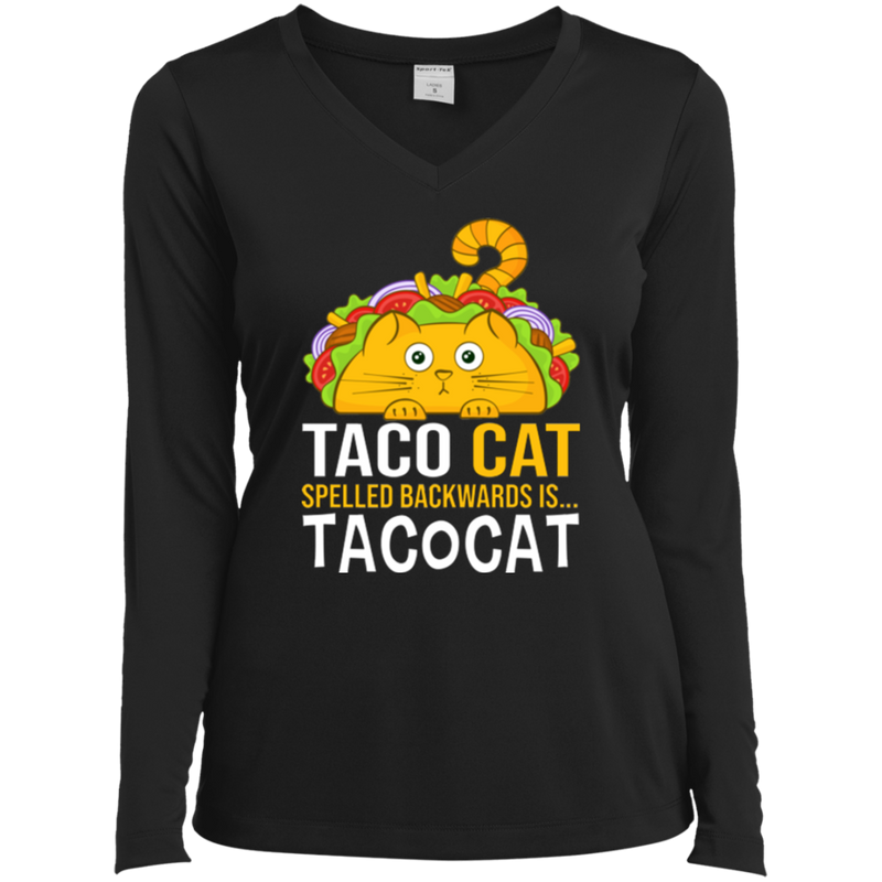 TACO CAT Ladies' LS Performance V-Neck T-Shirt