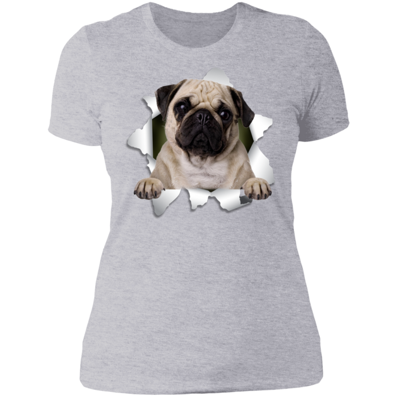 PUG 3D Ladies' Boyfriend T-Shirt