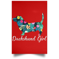 DACHSHUND GIRL Satin Portrait Poster