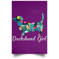 DACHSHUND GIRL Satin Portrait Poster