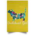 DACHSHUND GIRL Satin Portrait Poster