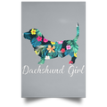 DACHSHUND GIRL Satin Portrait Poster