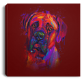 Hand Painted Bullmastiff Square Canvas .75in Frame