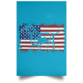 AMERICAN FLAG DACHSHUND Satin Portrait Poster