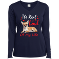 THE REAL LOVE OF MY LIFE Ladies' LS Performance V-Neck T-Shirt