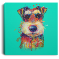 Hand Painted Schnauzer Square Canvas .75in Frame