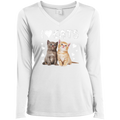 I LOVE CATS Ladies' LS Performance V-Neck T-Shirt