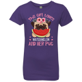 THIS GIRL LOVES WATERMELON AND HE PUG Girls' Princess T-Shirt