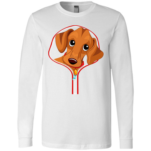 DACHSHUND ZIP-DOWN Men's Jersey LS T-Shirt