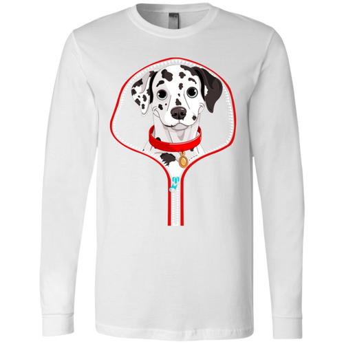 DALMATIAN ZIP-DOWN Men's Jersey LS T-Shirt