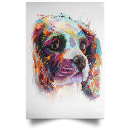 HAND PAINTED CAVALIER Satin Portrait Poster