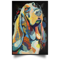 HAND PAINTED BASSETHOUND Satin Portrait Poster