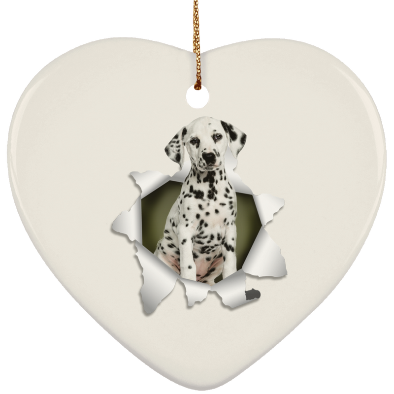 DALMATIAN 3D Ceramic Heart Ornament