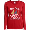 PET ALL THE DOGS Ladies' LS Performance V-Neck T-Shirt