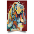 HAND PAINTED BASSETHOUND Satin Portrait Poster