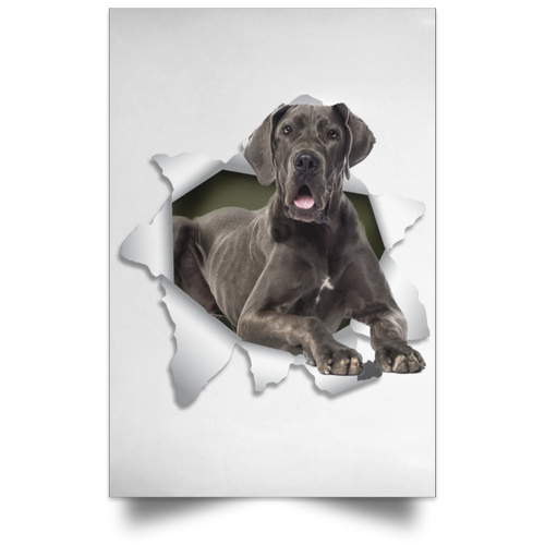 GREAT DANE 3D Satin Portrait Poster