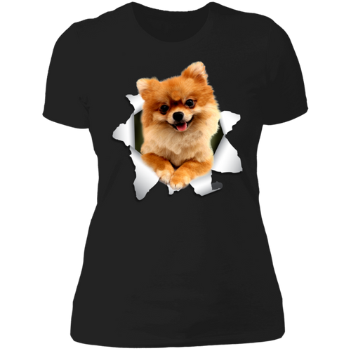 POMERANIAN 3D Ladies' Boyfriend T-Shirt