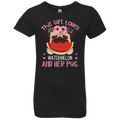 THIS GIRL LOVES WATERMELON AND HE PUG Girls' Princess T-Shirt