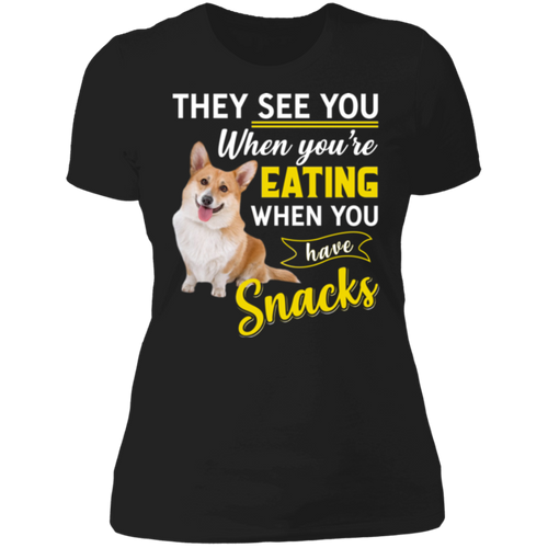 THEY SEE YOU WHEN YOUR EATING Ladies' Boyfriend T-Shirt