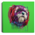 Hand Painted Shih Tzu Square Canvas .75in Frame