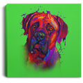 Hand Painted Bullmastiff Square Canvas .75in Frame