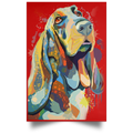 HAND PAINTED BASSETHOUND Satin Portrait Poster