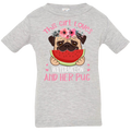 THIS GIRL LOVES WATERMELON AND HER PUG Infant Jersey T-Shirt
